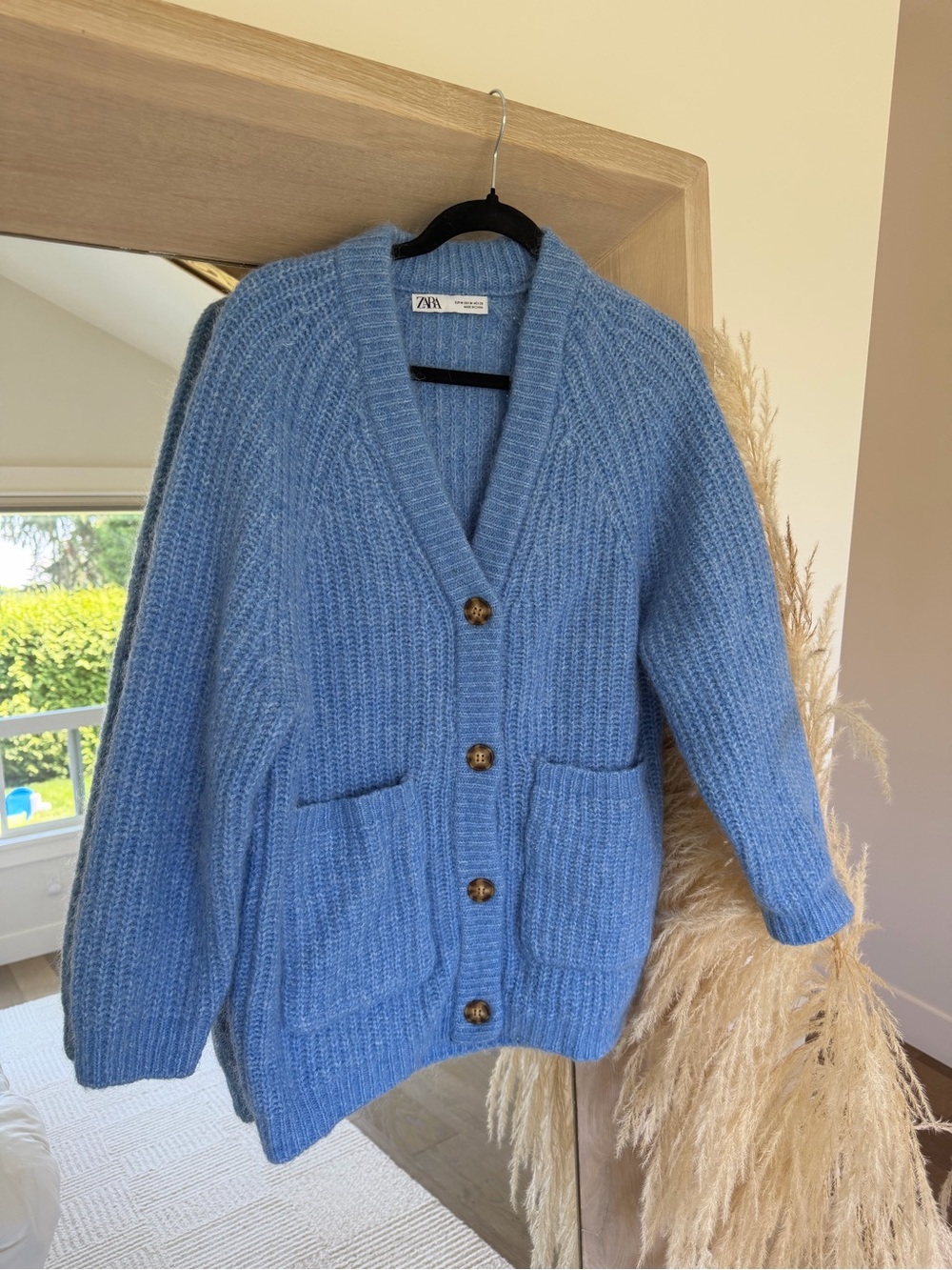 Zara Sky Blue Chunky Button Cardigan